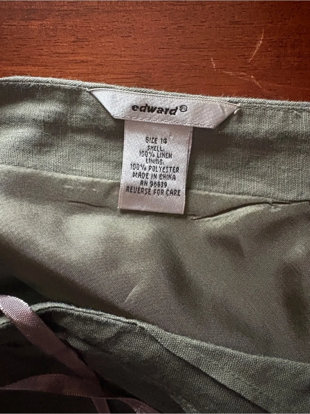 Edward Vintage Maxi A-Line Linen Fully Lined Flare Side Zip Skirt Womens Sz 14 - Picture 3 of 3